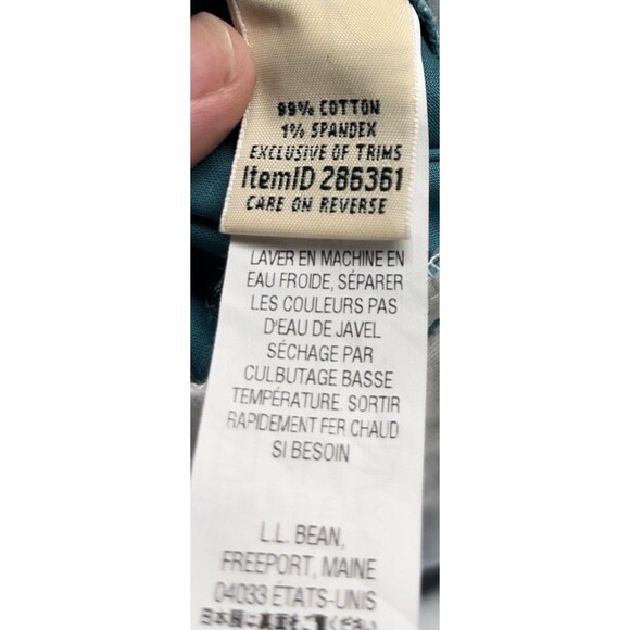 LL Bean Pants Women's Size 10 Cyan Blue Favorite Fit Tapered Leg Chino - Picture 6 of 7